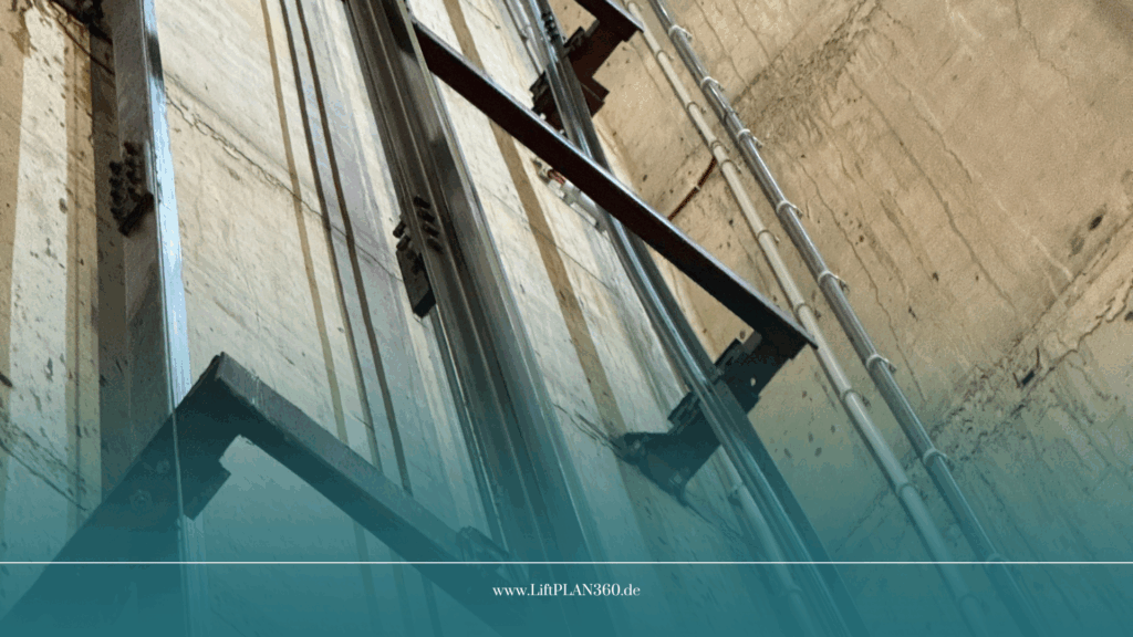 Detailansicht eines Aufzugschachtes.